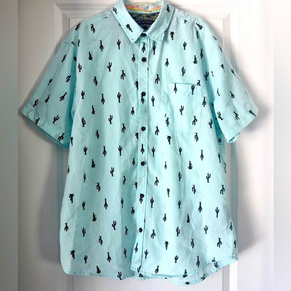 Drill Clothing Co Geometrix NY S/Sleeve Button Down Cactus Print Men’s XL